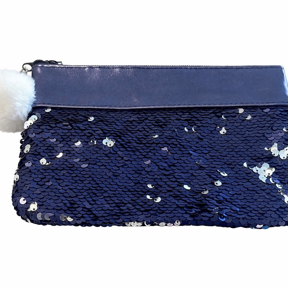 Navy Sequin Wristlet Clutch - Unbranded